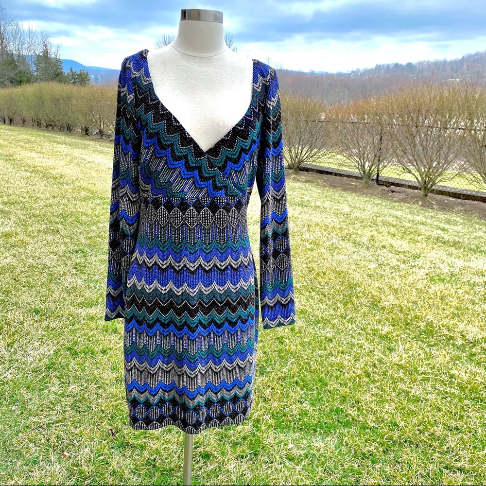 GUESS Multicolor BLUE/GREEN COCKTAIL Dress